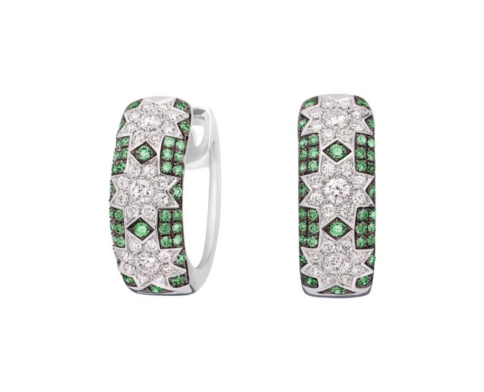 Earrings with diamonds and tsavorites 1С759-0255