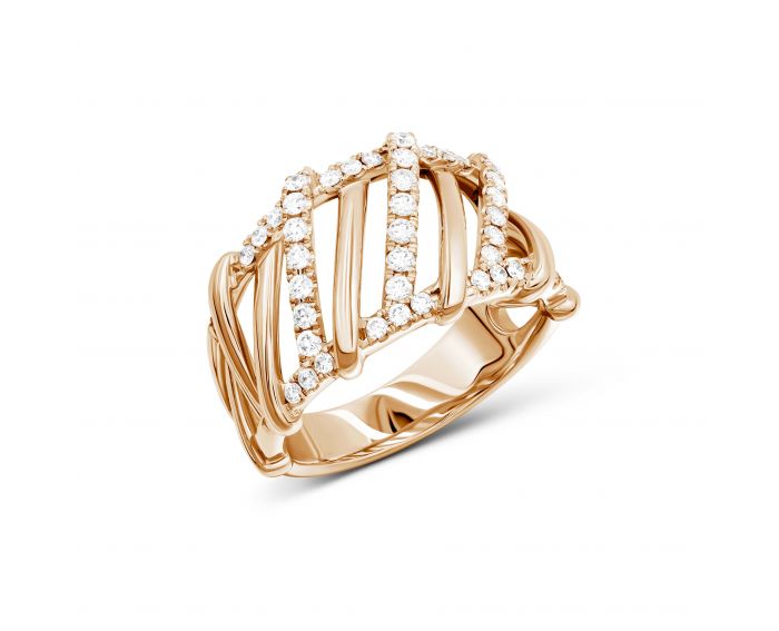 Ring with diamonds in ivory gold 1К759-0355-1