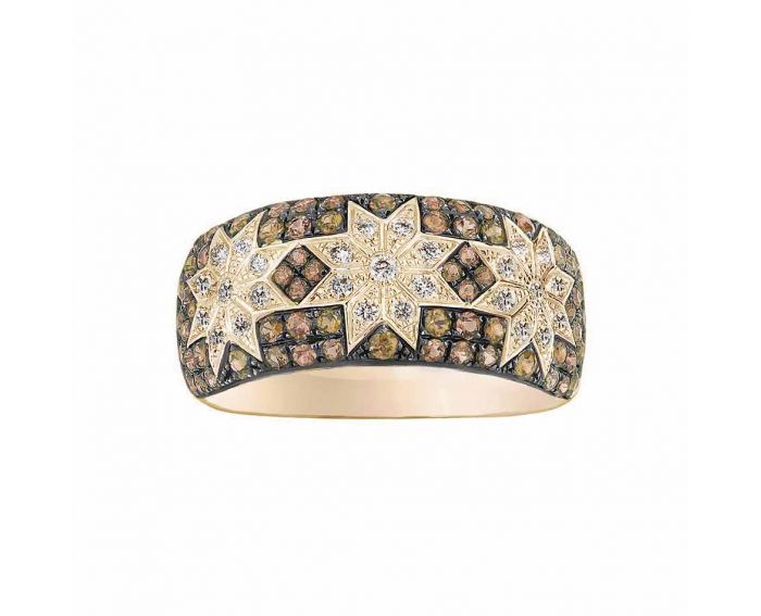 Ring with diamonds in rose gold 1К759-0426