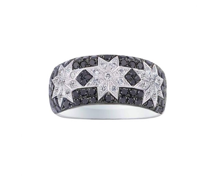 Ring with diamonds in white gold 1К759-0427