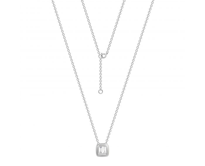 Necklace with diamonds in white gold 1L809-0131