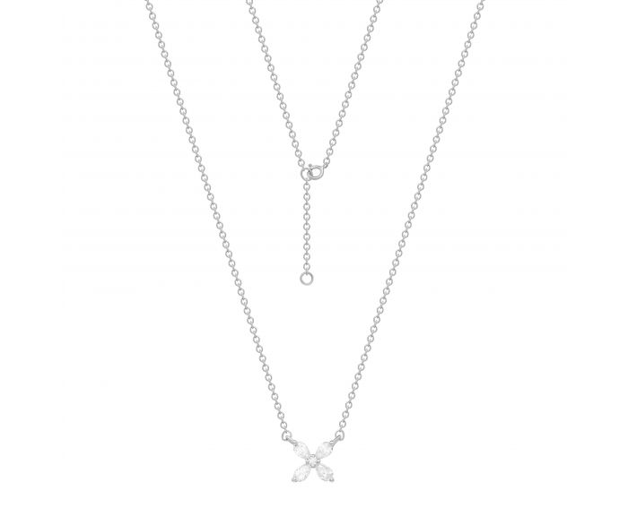 Necklace with diamonds in white gold 1L809-0135