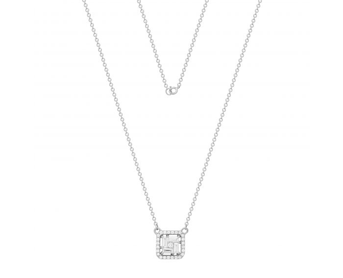 Necklace with diamonds in white gold 1L809-0137