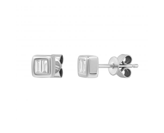 Earrings with diamonds in white gold 1С809-0360