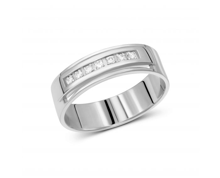 Ring with diamonds in white gold 1К955-0100