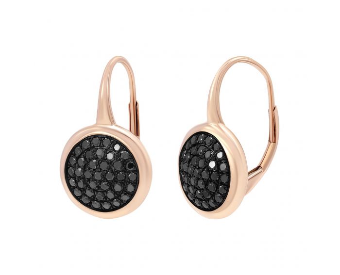 Earrings with diamonds in rose gold 1С956-0142