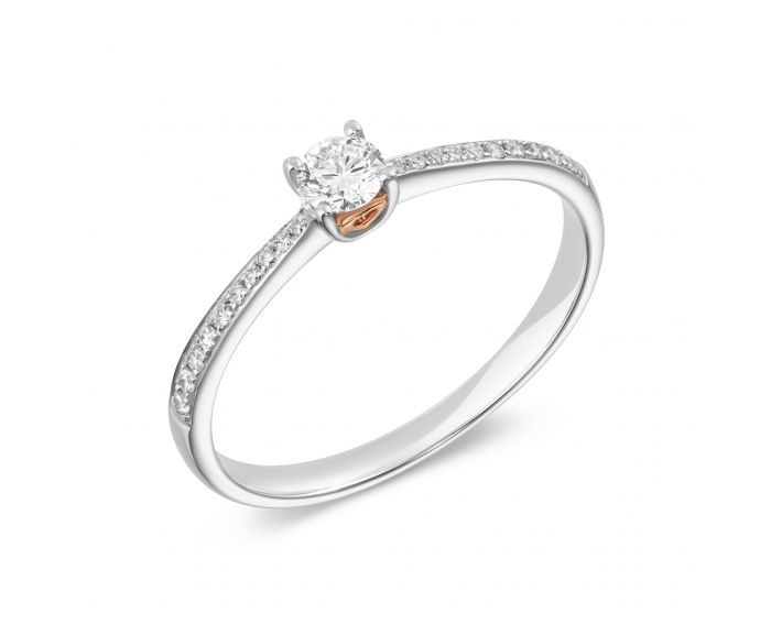 Ring with diamonds in white gold 1К034-1578