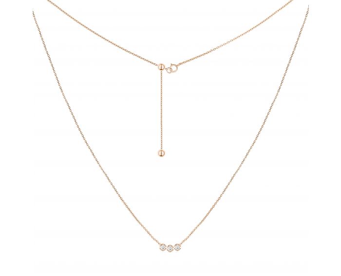 Necklace with diamonds in rose gold 1Л034ДК-1685