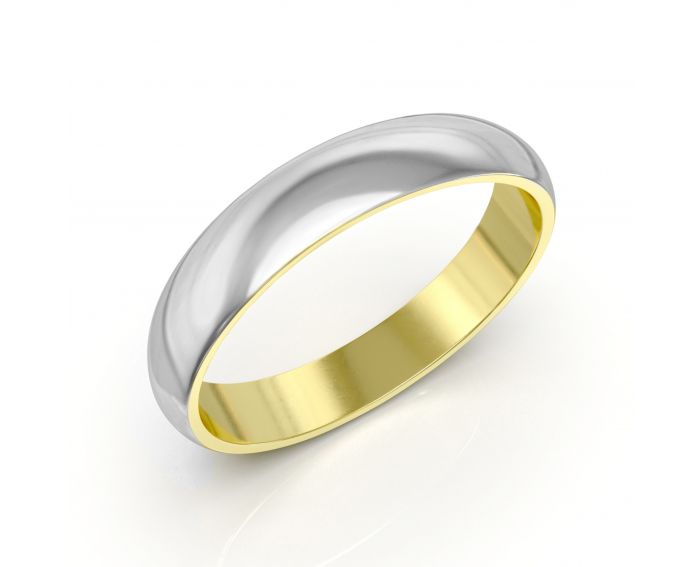 Обручальное кольцо в комбинации белого и желтого золота 2ОБ619-0017