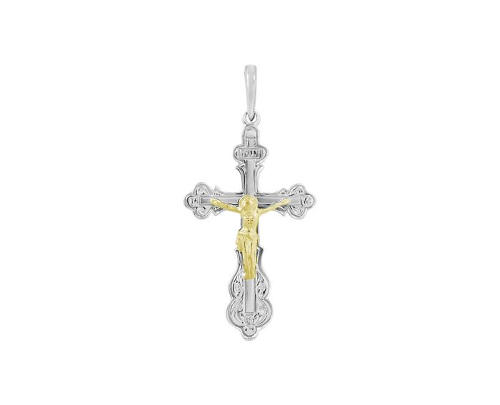 A cross in a combination of white and yellow gold 2-155 586