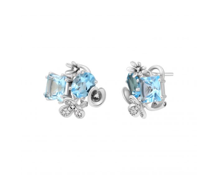 Topaz earrings with white gold 2-173 130