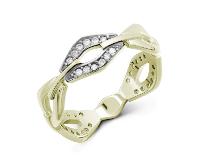 Ring with zirconias in yellow gold 2-175 206