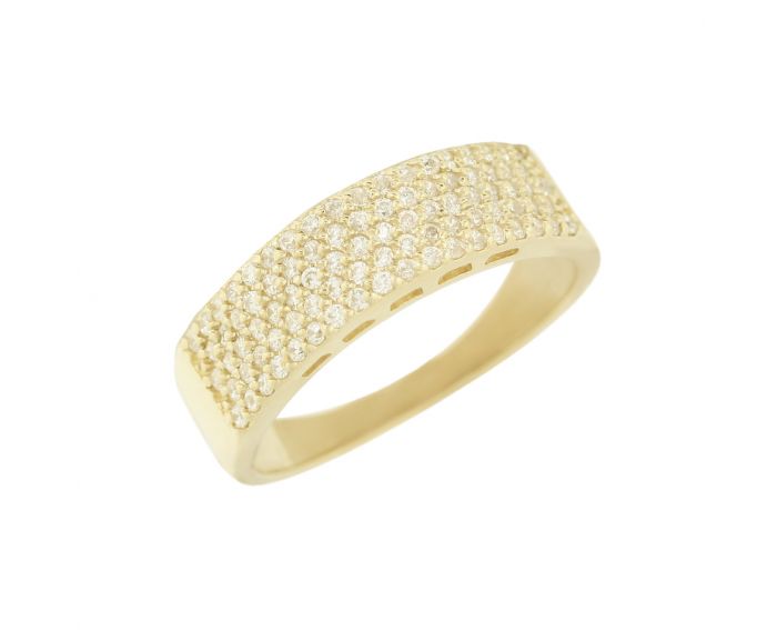 Yellow gold ring with zirconias 2-177 007