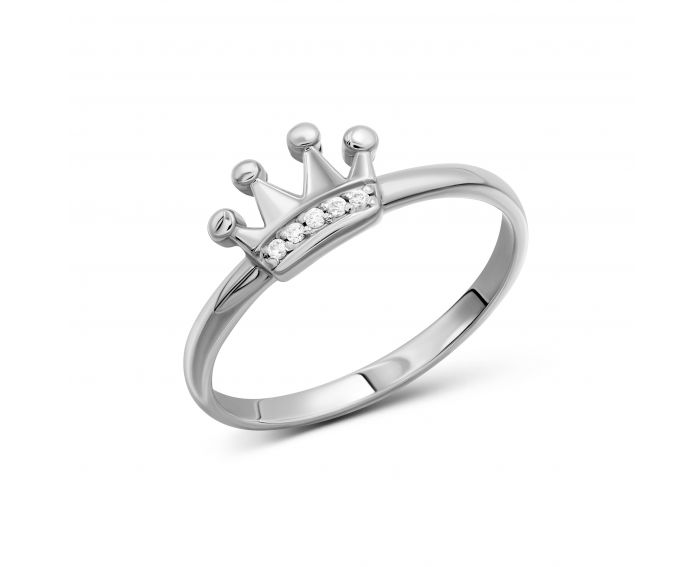 Ring with zirconias on white gold 2-186 807