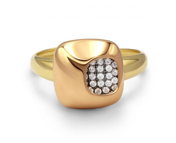 Кольцо в комбинации желтого и розового золота 2К914-0012