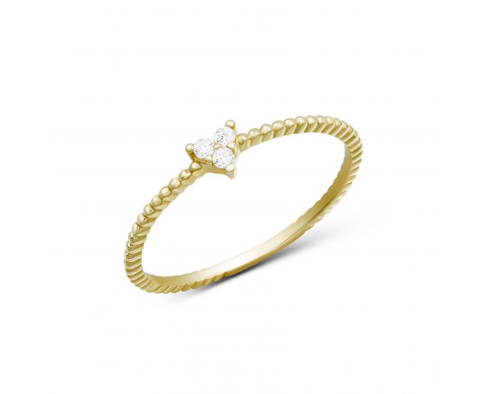 Ring with zirconias in yellow gold 2К526-0050
