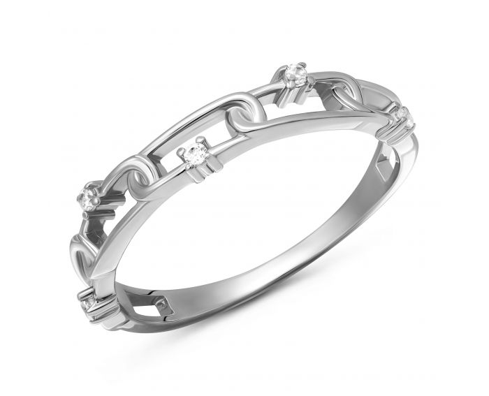 Ring with zirconias in white gold 2К914-0081