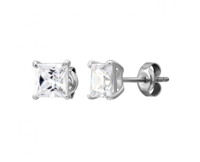 Puset earrings in white gold with cubic zirconia 2S765-0157