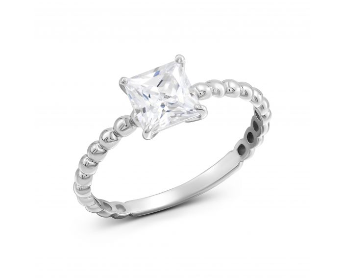 Ring with cubic zirconia in white gold 2K765-0154