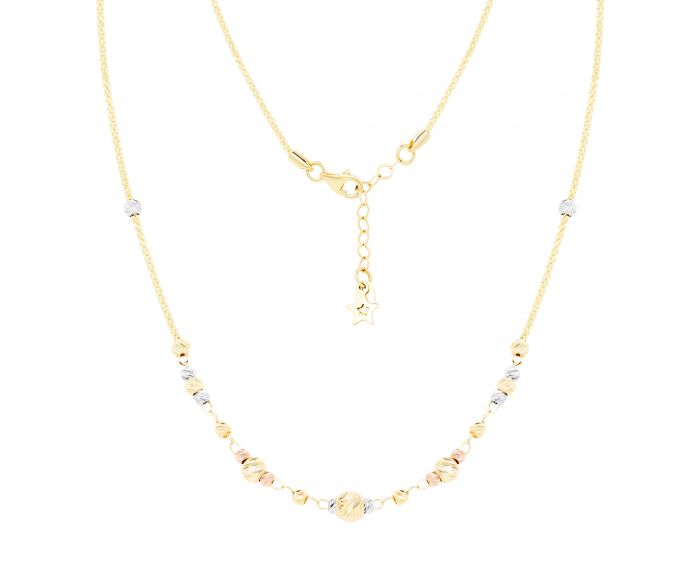 Necklace in a combination of white, yellow and rose gold 2Л526-0247