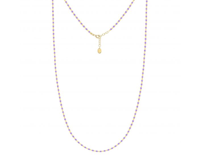 Fuchsia enamel necklace in yellow gold 2L526-0167-9