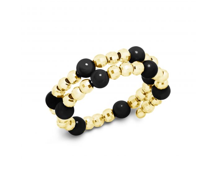 Ring with onyx in yellow gold 2К034НП-1706