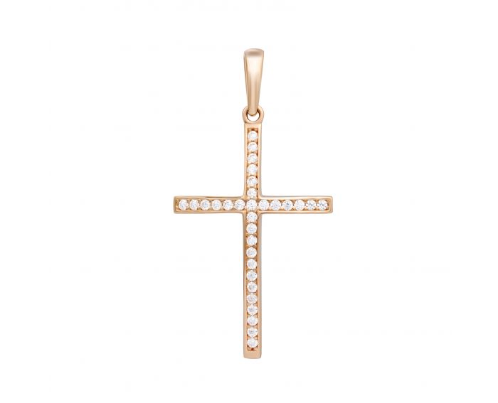 Хрест з рожевого золота 2П914-0027