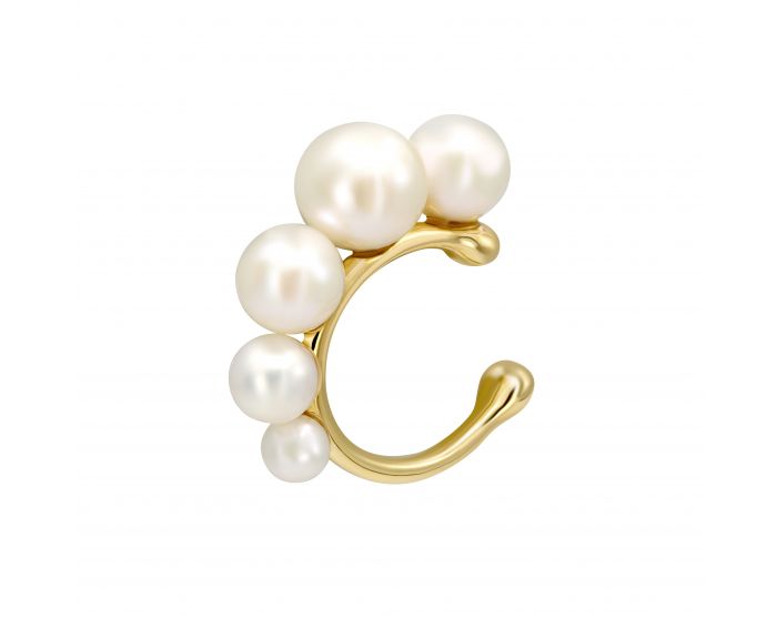 Cuff with pearls in yellow gold 2-245 006