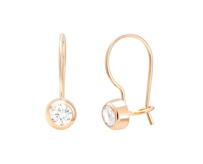 Earrings with cubic zirconia in rose gold 2S143-2597
