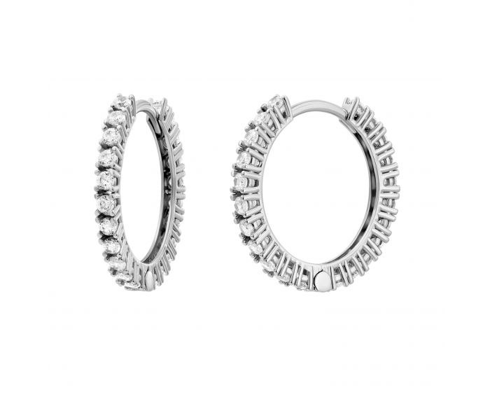 White gold earrings 2С526-0586