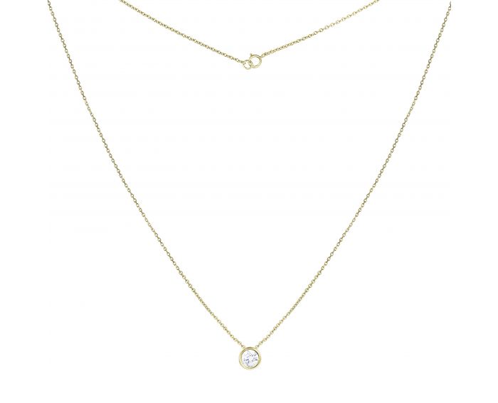 Necklace with cubic zirconia in yellow gold 2L526-0203