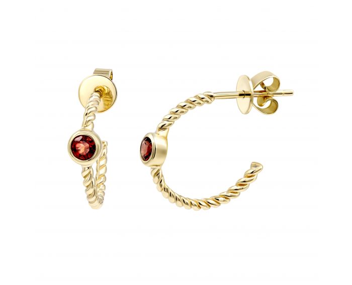 Earrings with garnet in yellow gold 2С034НП-1443