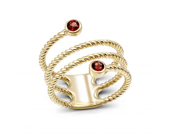 A ring with a garnet in yellow gold 2-248 992