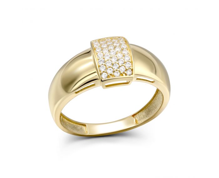 Ring with cubic zirconia in yellow gold 2K143-1592