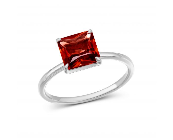  ring with a garnet in white gold 2К034НП-1666