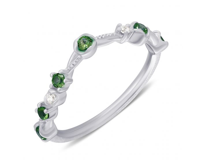 Anastasia ring with green cubic zirkonia