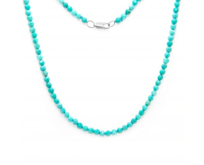 Necklace with turquoise in silver 3L449-0699