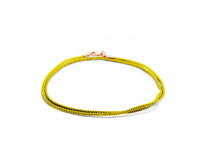 Кольє шнурок жовтий у рожевому золоті 40 см 2Л150-0002