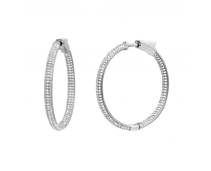 Earrings silver with fianitas 3С269-0043