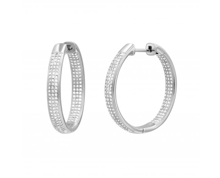 Silver earrings with cubic zirconia 3S269-0044