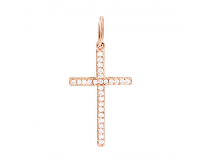 Cross with cubic zirconia in silver 3P096-0046