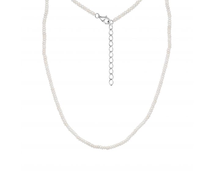 Silver necklace with pearls 3Л862-0016