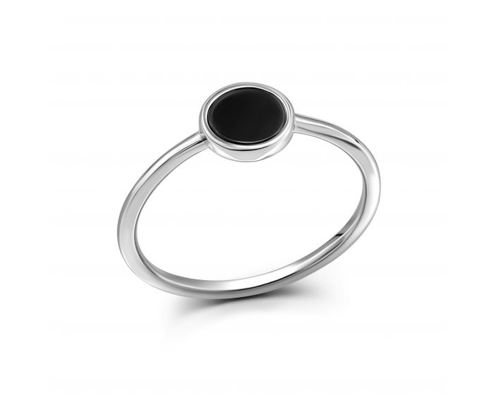Ring with onyx in silver 3K096-0180