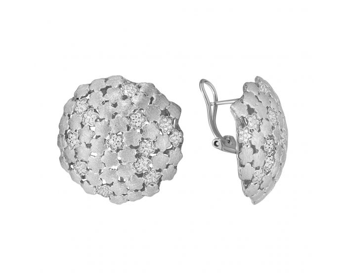 Silver earrings ZARINA white rhodium
