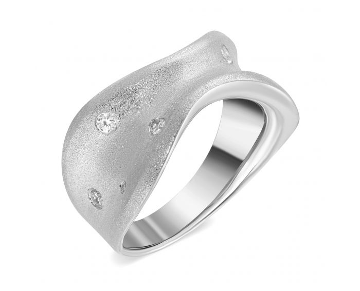 Silver ring ZARINA white rhodium