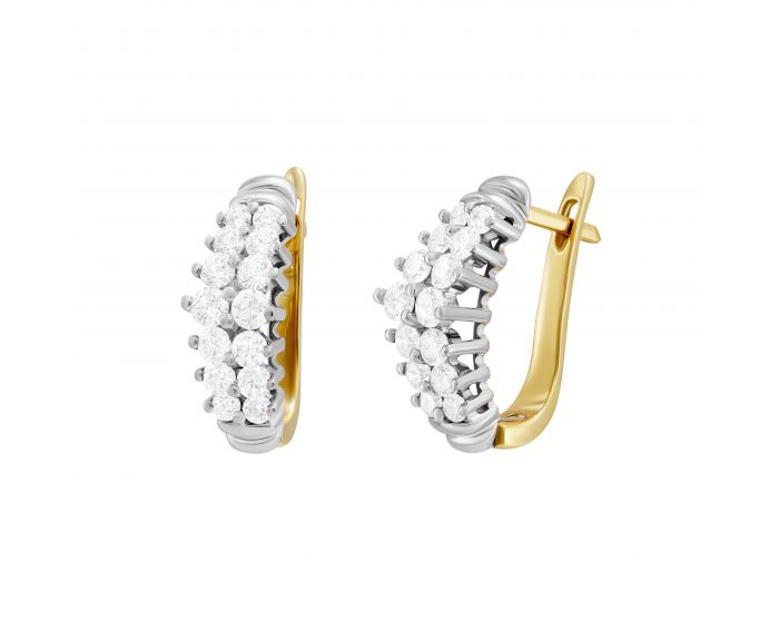 Earrings with diamonds in yellow gold 8-195 747