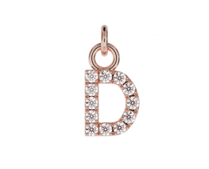 Pendant D pink rhodium