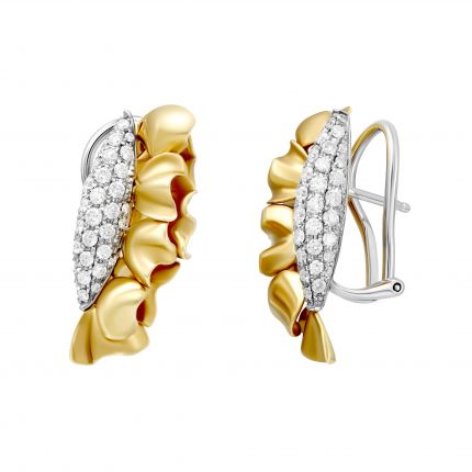 Diamond earrings in a combination of yellow and white gold 1С033-0125