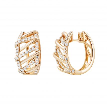 Earrings with diamonds in rose gold 1С759-0367