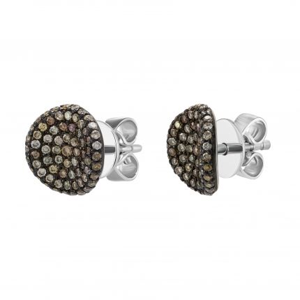Earrings in white gold with cognac diamonds